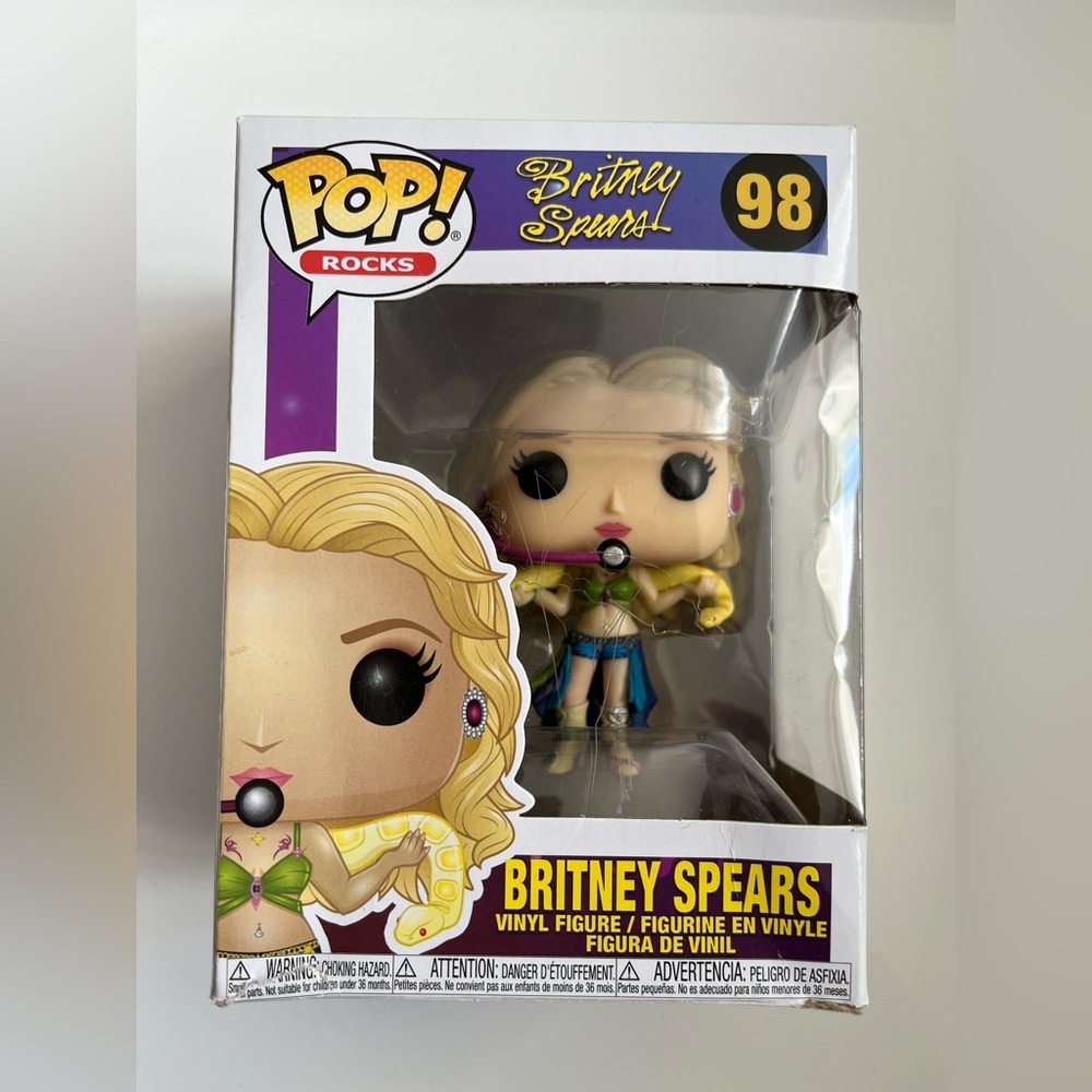 Funko Pop! Rocks Britney Spears Vinyl Figure #98 w/ pop protector